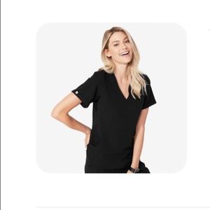 FIGS Small Black Flores Top